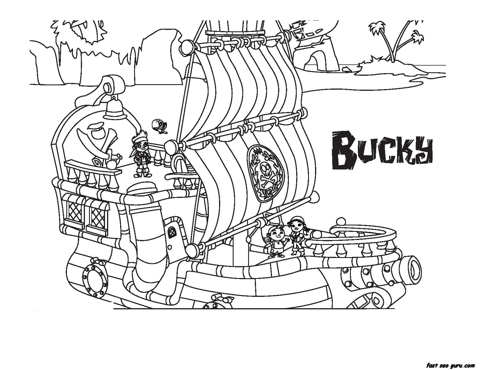 Jake and the Never Land Pirates Bucky coloring book pages